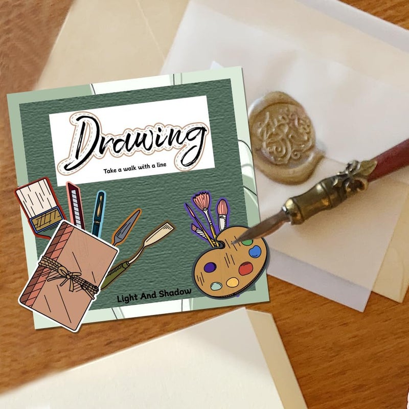 BEUNITONE Painting Tools Clear Stamp for Scrapbooking Paint Brush Silicone Clear Stamp Pen Spatula Palette Rubber Transparent Seal Stamps for DIY Handbook Card Making Photo Album Journal Decoration - Image 4